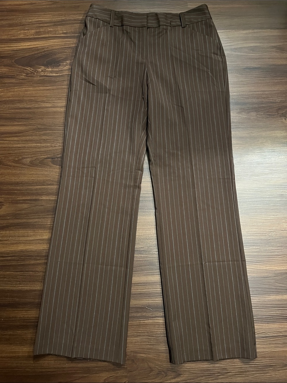 A Line by Ann Klein pinstripe brown and teal pants